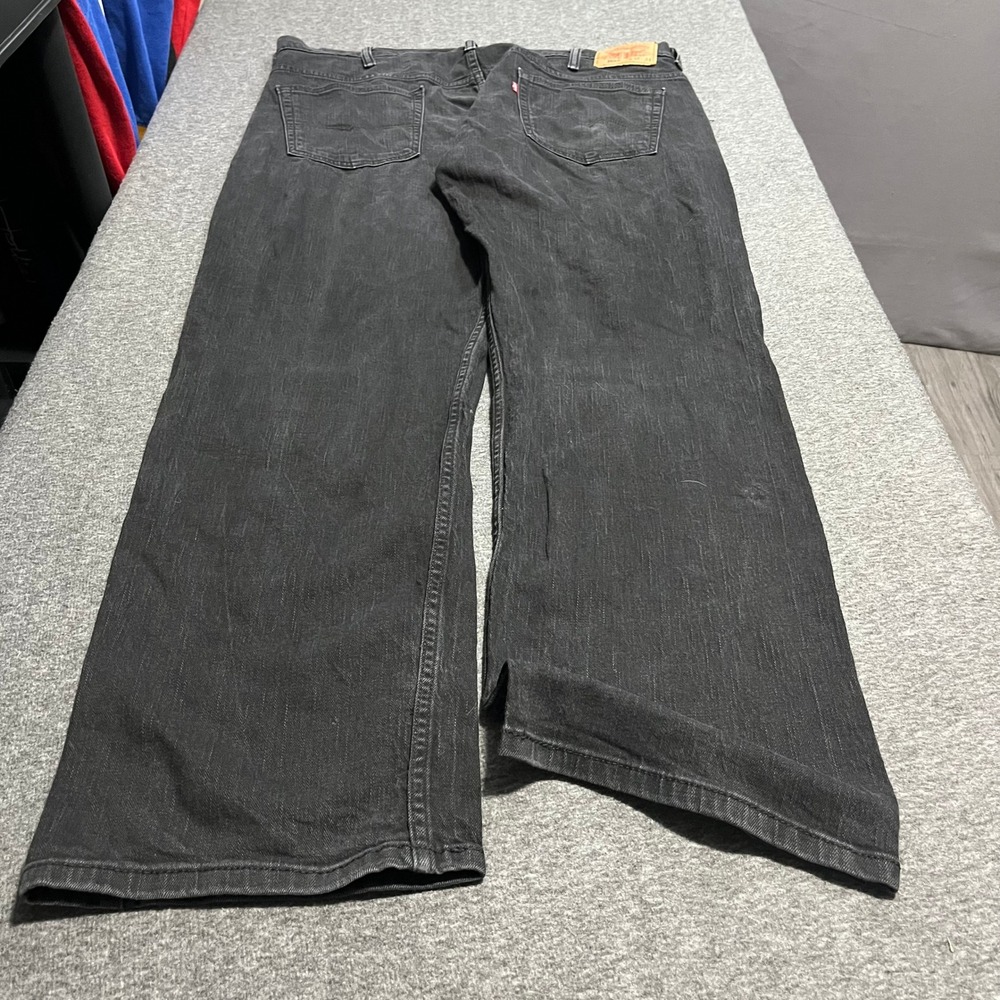 Levis 569 Loose Straight Jeans Mens 38x34 Black Denim Pants Relaxed Fit